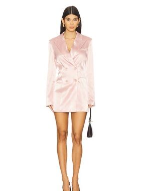 NWT Pink Satin Blazer Dress